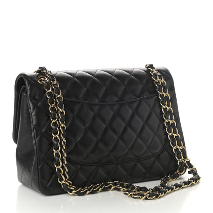 Chanel Lambskin Quilted Jumbo Double Flap Black 3 of 10