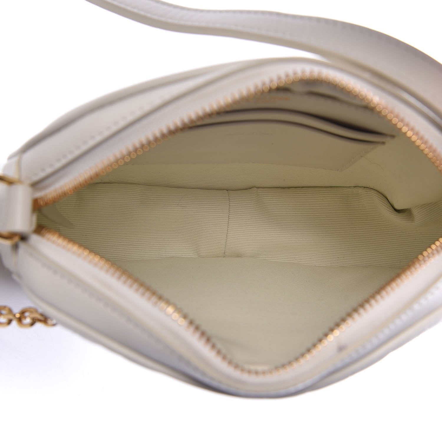 Celine Calfskin Quilted Small C Charm Bag White 5 of 11