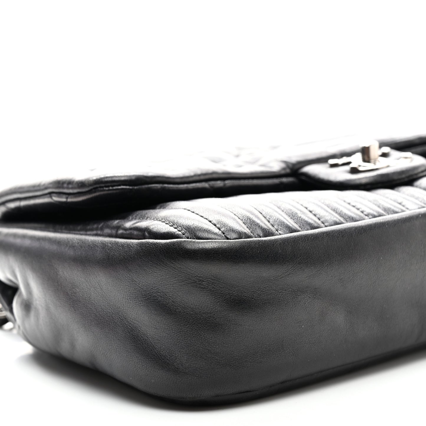 Lambskin Quilted Jumbo Paris Dallas Single Flap Black