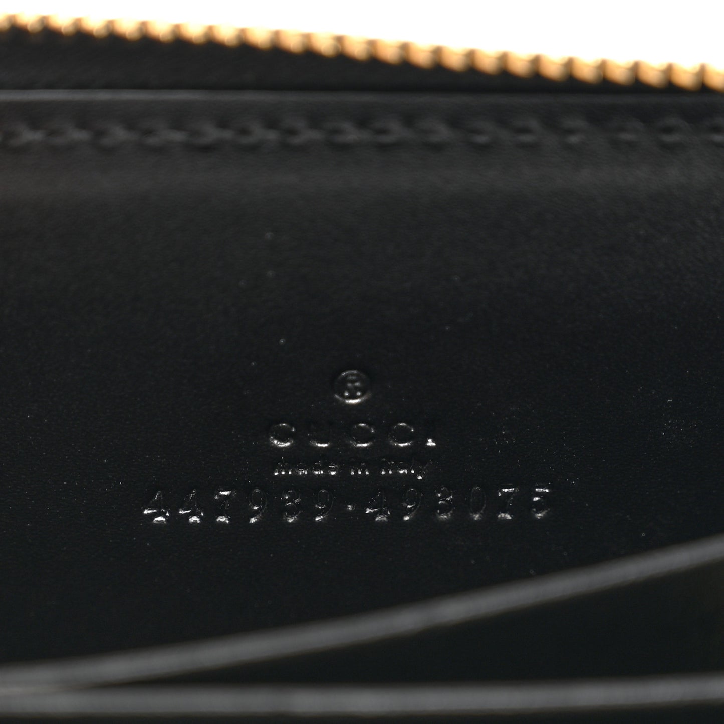 Guccissima Zip Around Card Case Black