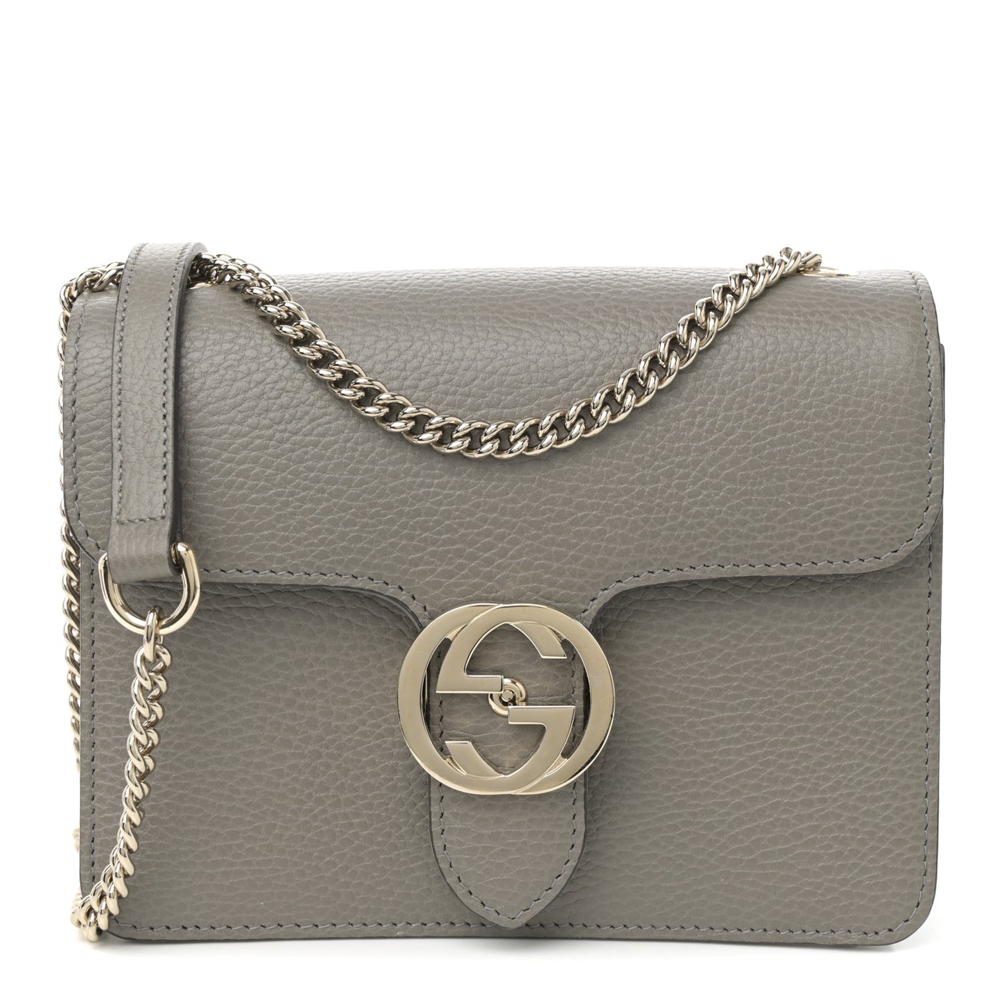 Dollar Calfskin Small Interlocking G Shoulder Bag Loess