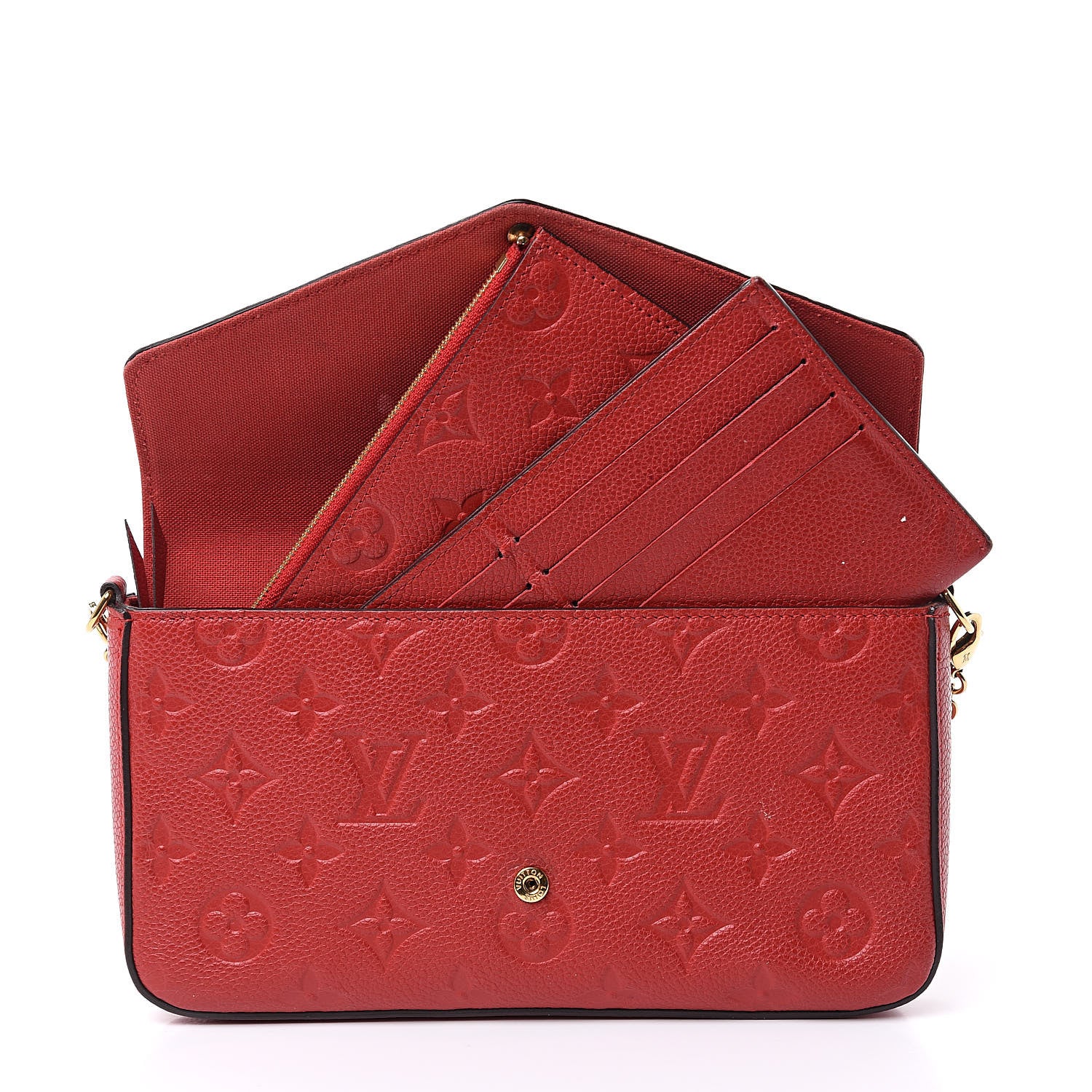 Louis Vuitton Empreinte Pochette Felicie Chain Wallet Scarlet 5 of 15