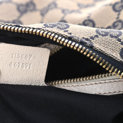 Gucci Monogram Medium Horsebit Chain Hobo Navy 7 of 11