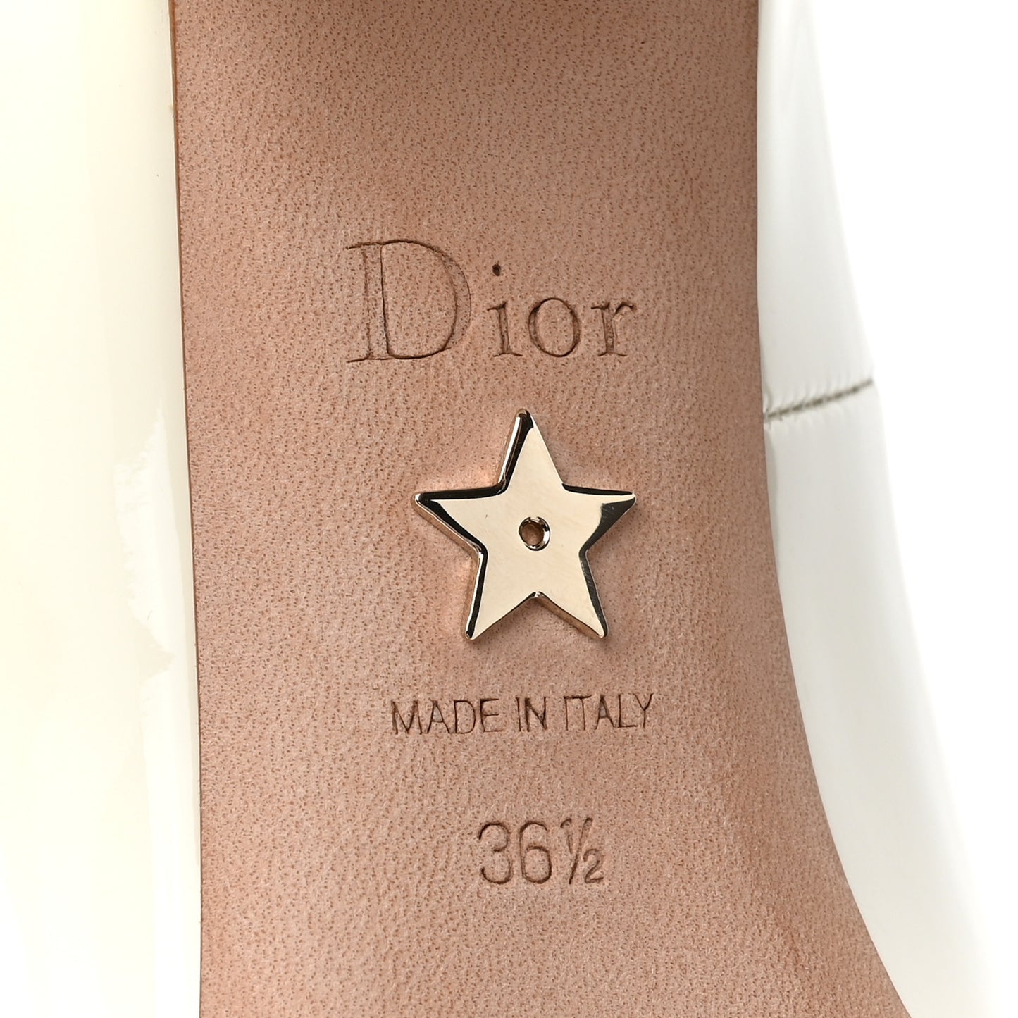 Patent Calfskin Aime Ballet Flats 36.5 White