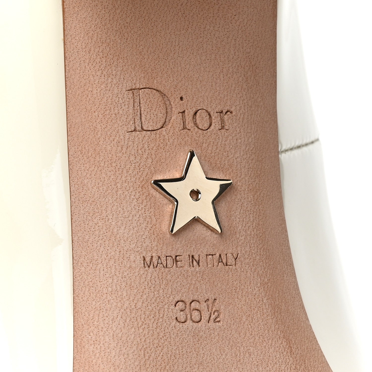 Christian Dior Patent Calfskin Aime Ballet Flats 36.5 White 6 of 9