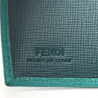 Fendi Vitello Elite Bi-Color Compact Wallet Lago Oceano 6 of 9