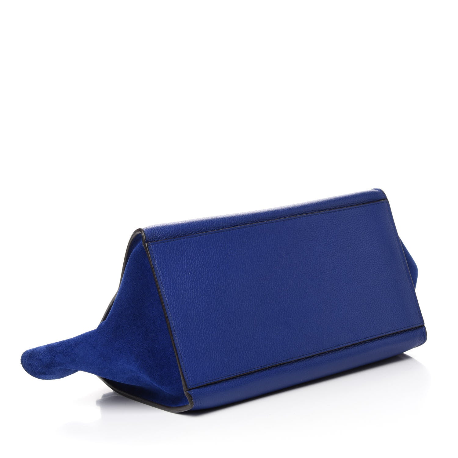 Celine Drummed Calfskin Suede Small Trapeze Indigo 4 of 12