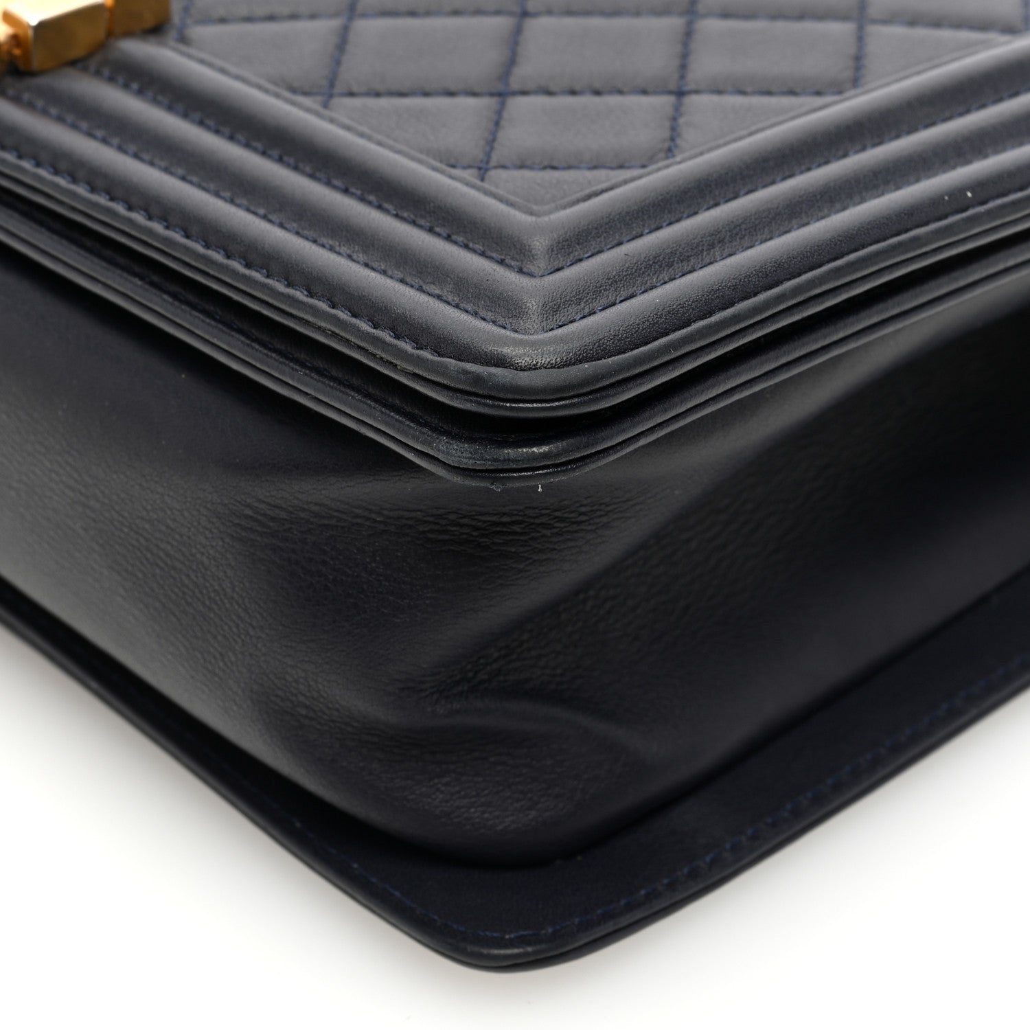 Chanel Lambskin Quilted Medium Boy Flap Dark Navy 10 of 10