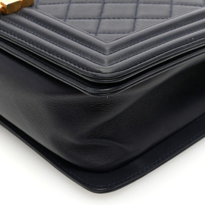 Chanel Lambskin Quilted Medium Boy Flap Dark Navy 10 of 10