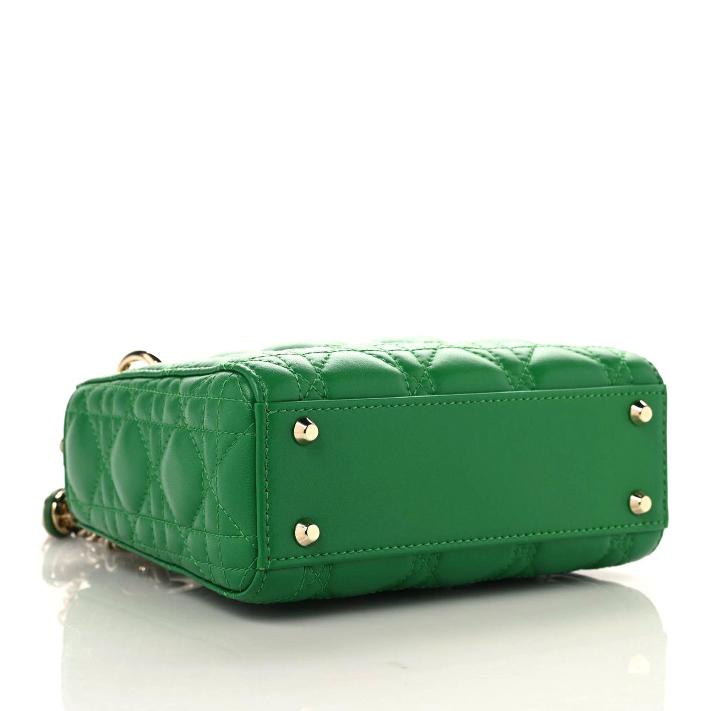 Lambskin Cannage Mini Lady Dior Bright Green