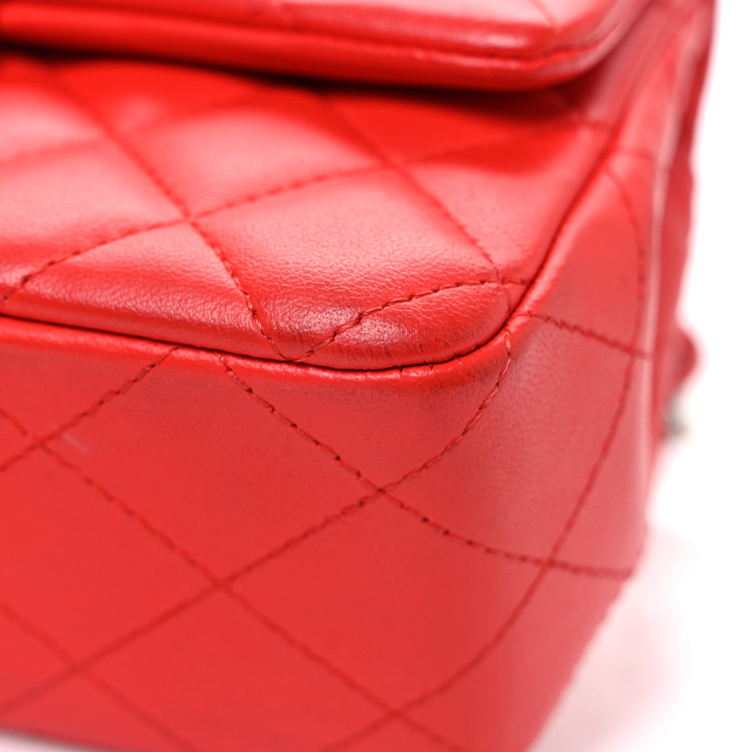 Chanel Lambskin Quilted Mini Rectangular Flap Red 11 of 11