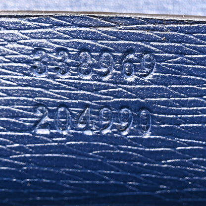 Gucci Textured Calfskin Heartbeat Print Clutch Blue 7 of 7