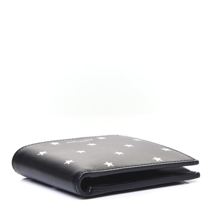 Saint Laurent Calfskin Star Print Bi-Fold Wallet Black 4 of 7