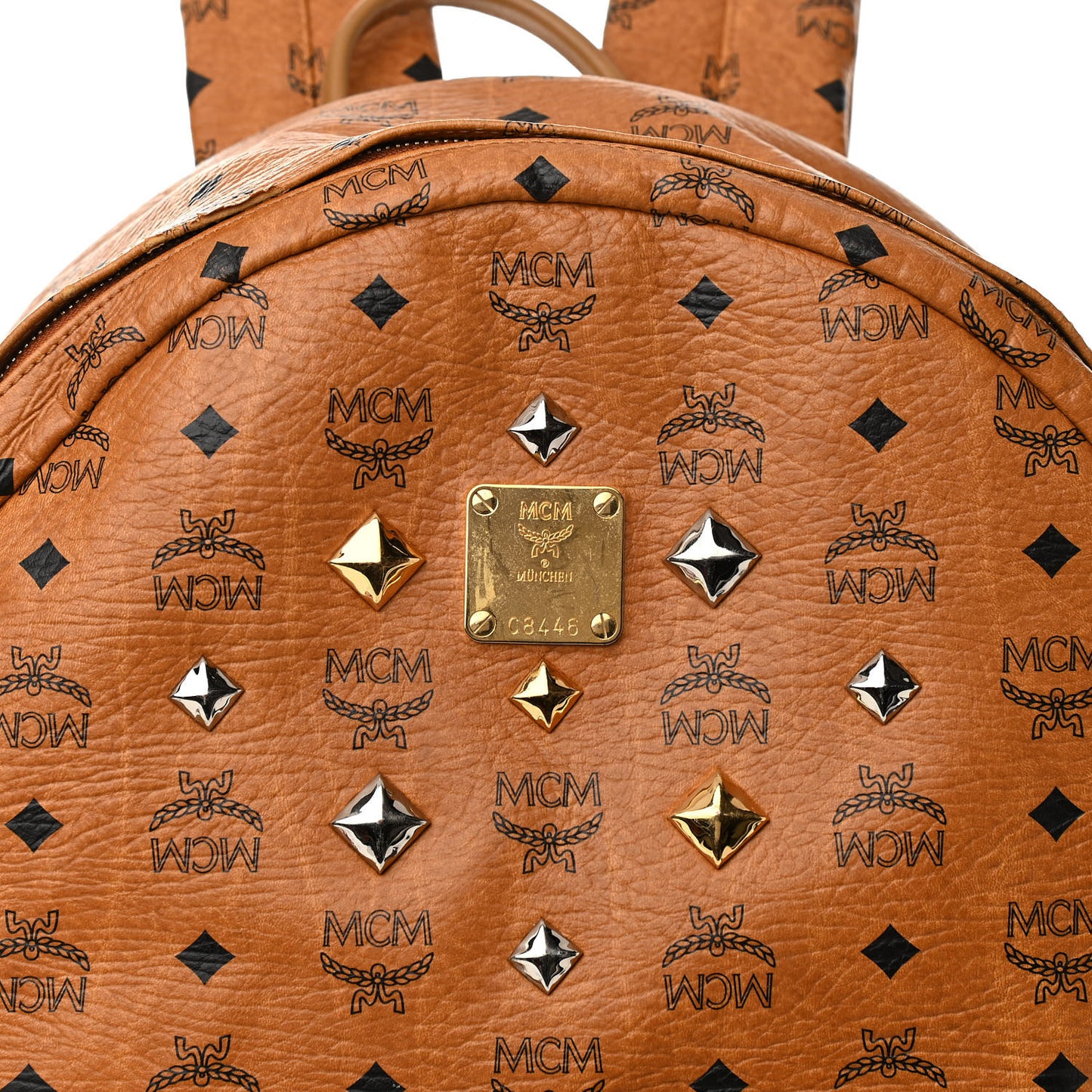 Visetos Medium Stud Stark Backpack Cognac