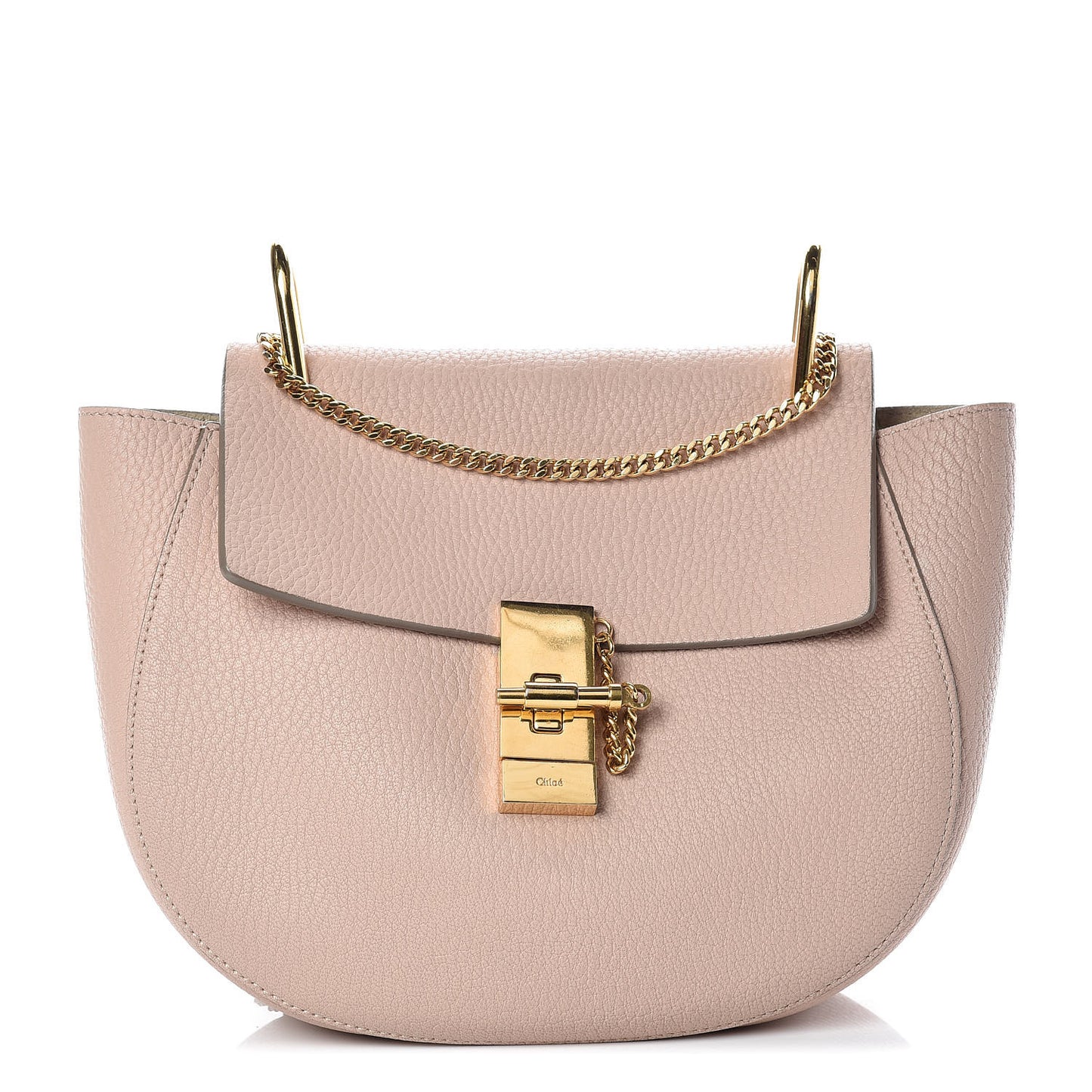 Grained Lambskin Drew Shoulder Bag Abstract White
