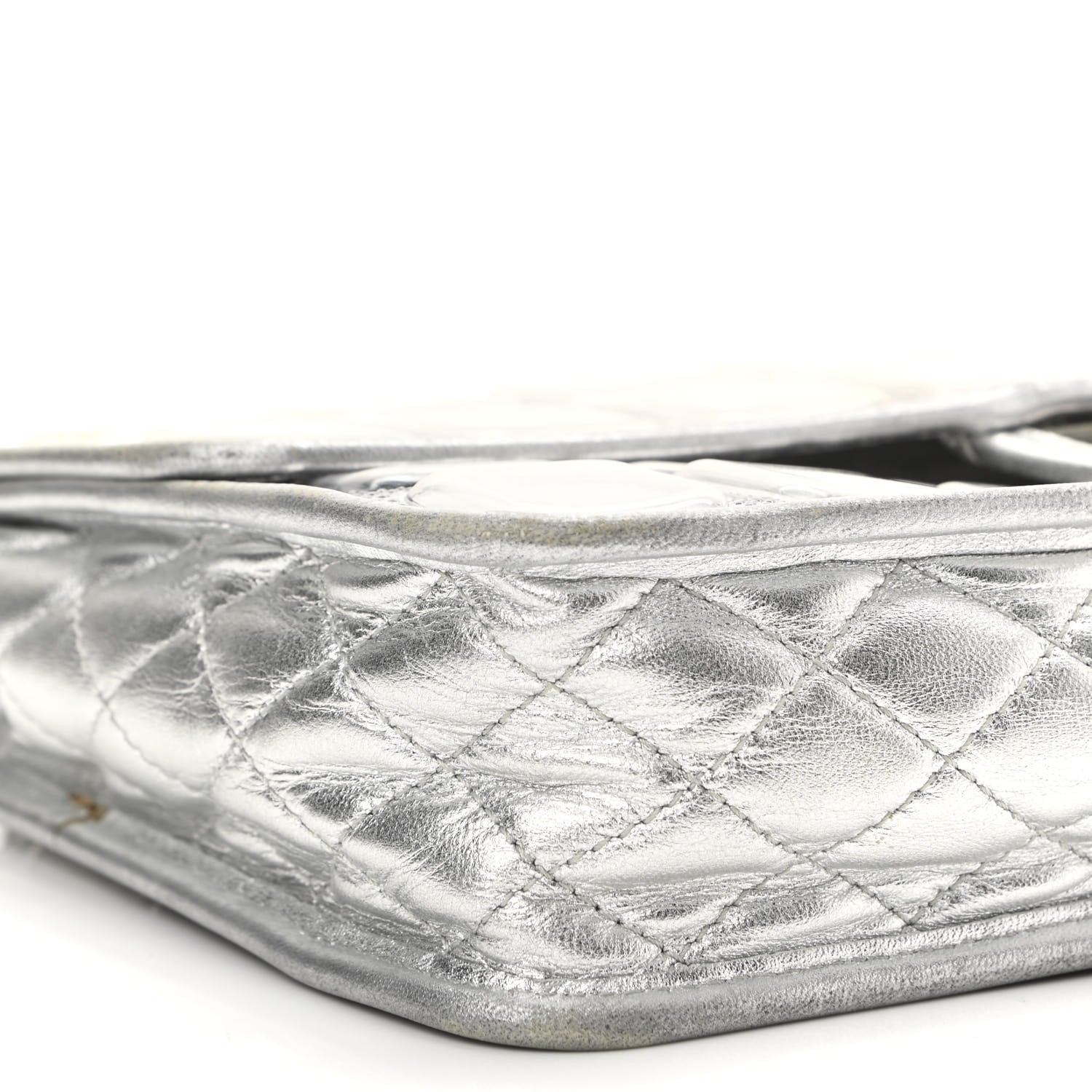 Chanel Vinyl Large Ice Cube Flap Silver 8 of 15