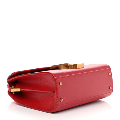 Saint Laurent Grain de Poudre Mini Classic Monogram Cassandra Top Handle Red 4 of 9