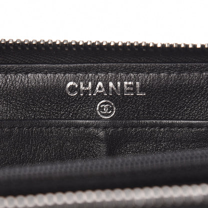Chanel Patent Quilted Zip Around Wallet Black 6 of 8