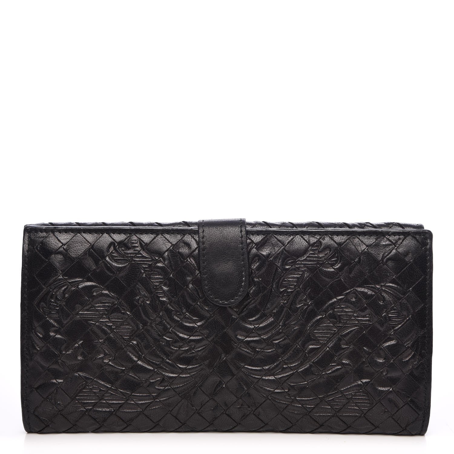 Bottega Veneta Nappa Intrecciato Embossed Continental Wallet Black 1 of 8