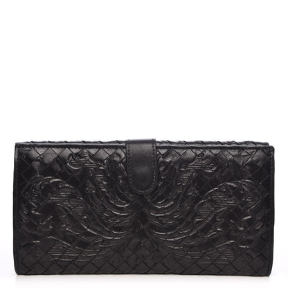 Bottega Veneta Nappa Intrecciato Embossed Continental Wallet Black 1 of 8