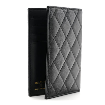 Chanel Caviar Quilted Crystal CC Passport Holder Black 3 of 7