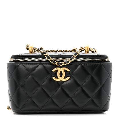 Chanel Calfskin Quilted Perfect Fit Vanity Case With Chain Black 1 of 13