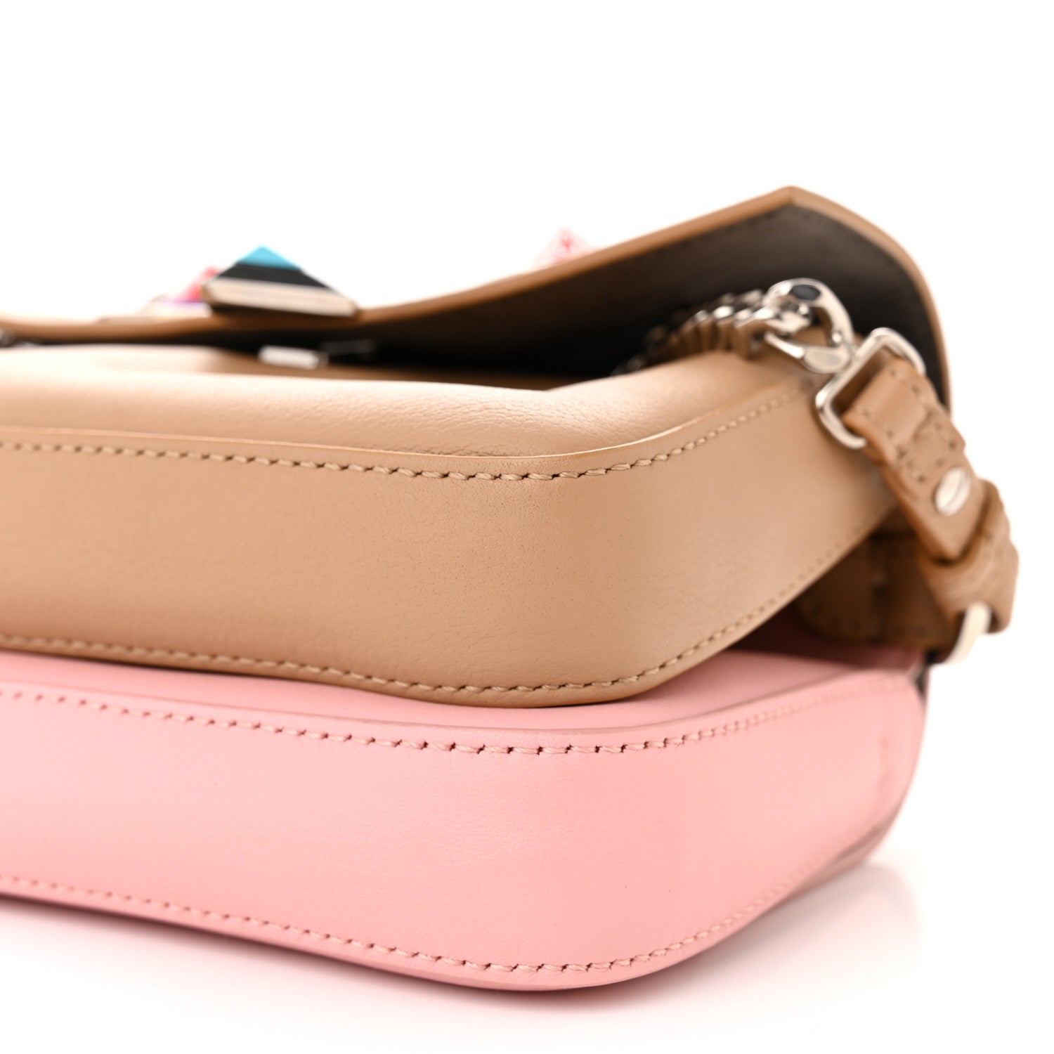 Fendi Vitello Dolce Hypnoteyes Micro Double Baguette Cuoio Bubblegum Multicolor 11 of 14