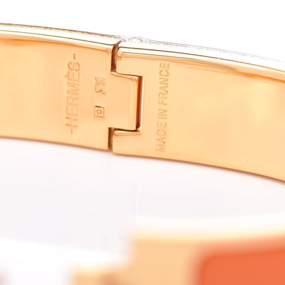 Hermes Enamel Narrow Clic Clac H Bracelet PM Orange 6 of 7