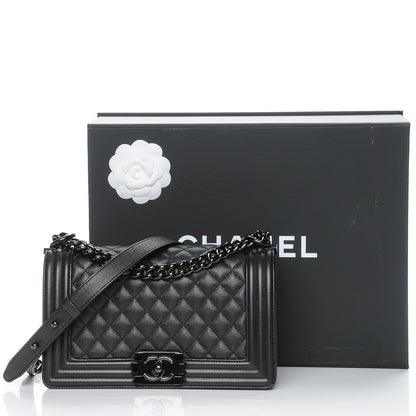 Chanel Caviar Quilted Medium Boy Flap So Black 8 of 8