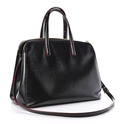 Prada Saffiano Vernice Double Zip Tote Black 3 of 15
