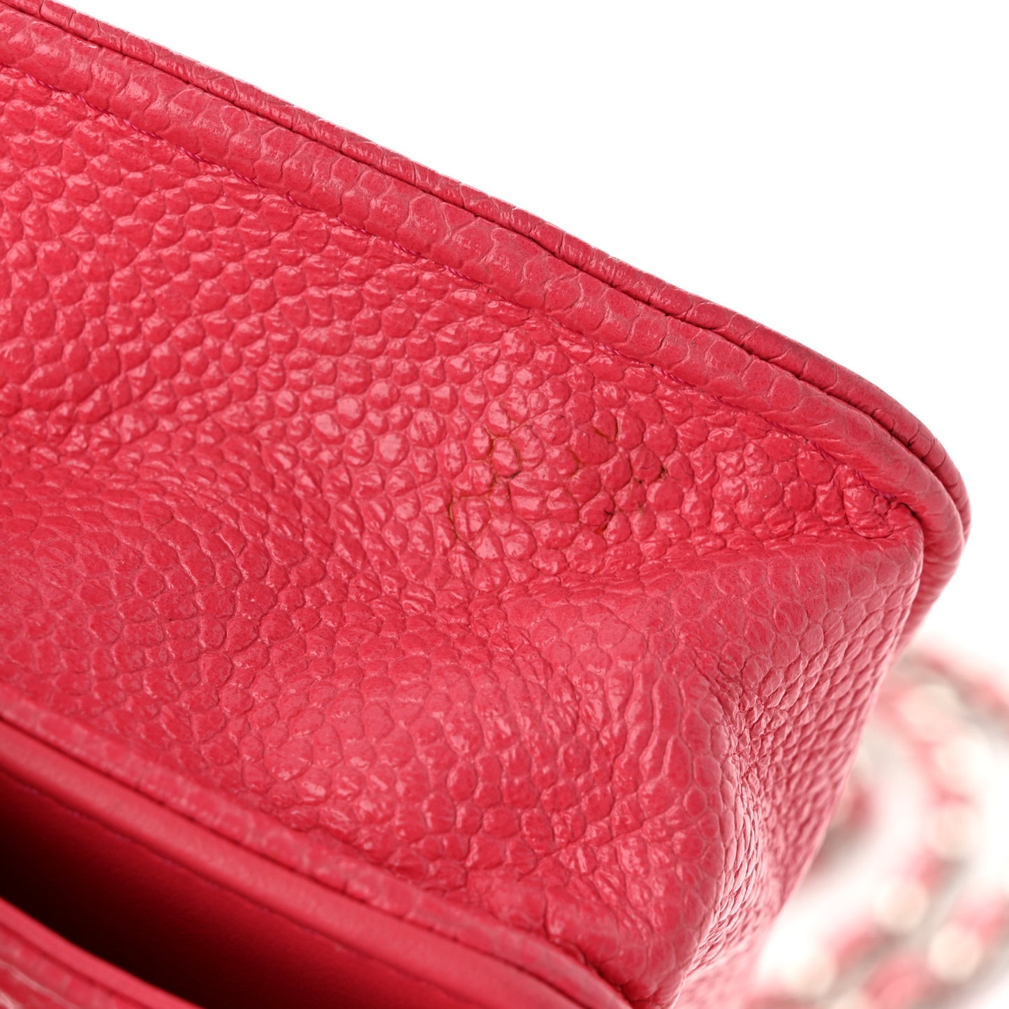 Caviar Camellia Embossed Wallet On Chain WOC Pink