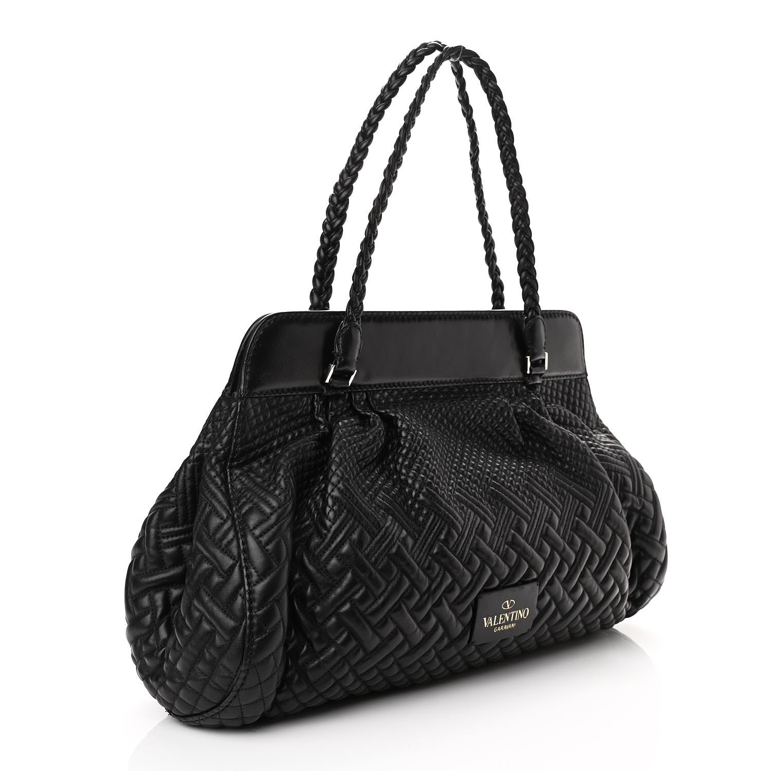 Valentino Garavani Nappa Quilted Satchel Black 2 of 8