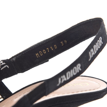 Christian Dior Resille Lambskin Ribbon J'Adior Slingback 100mm Pumps 39 Black 10 of 10