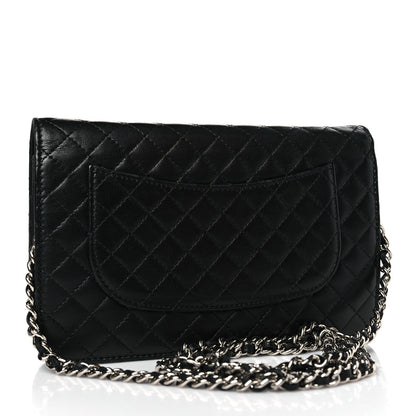 Chanel Lambskin Micro Quilted Wallet On Chain WOC Black 3 of 11
