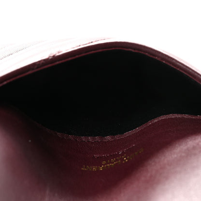 Saint Laurent Calfskin Matelasse Chevron Monogram Compact Wallet Hot Wine 5 of 7