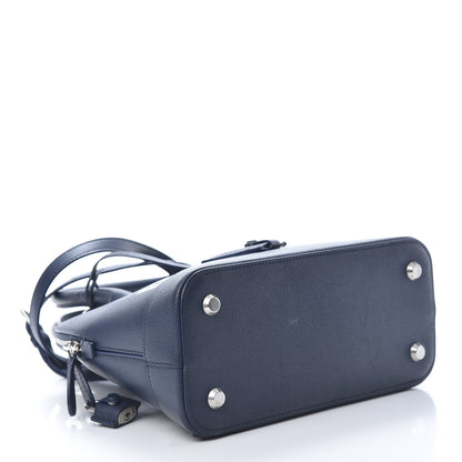 Balenciaga Signature Grained Calfskin Logo S Ville Top Handle Bag Bleu Canopee White 4 of 15