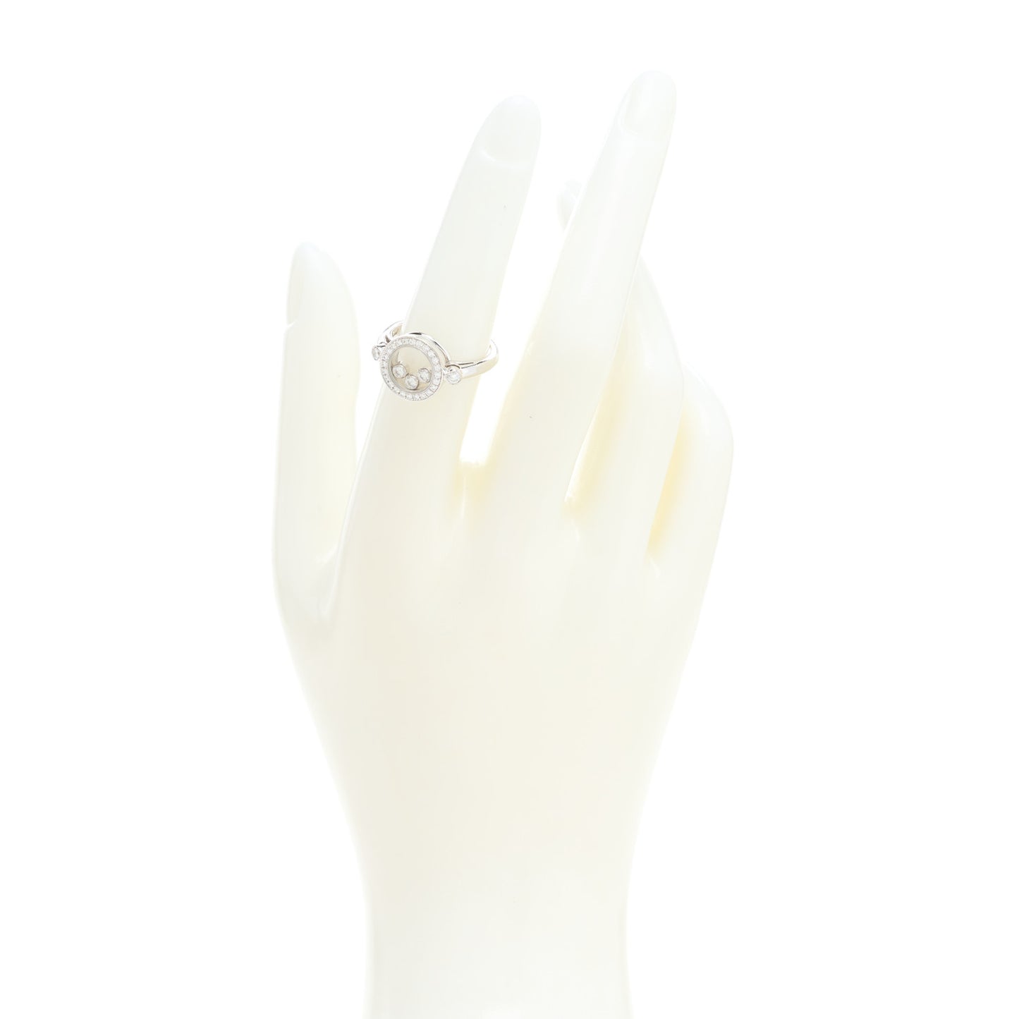 18K White Gold Happy Diamonds Circle Ring 52 6