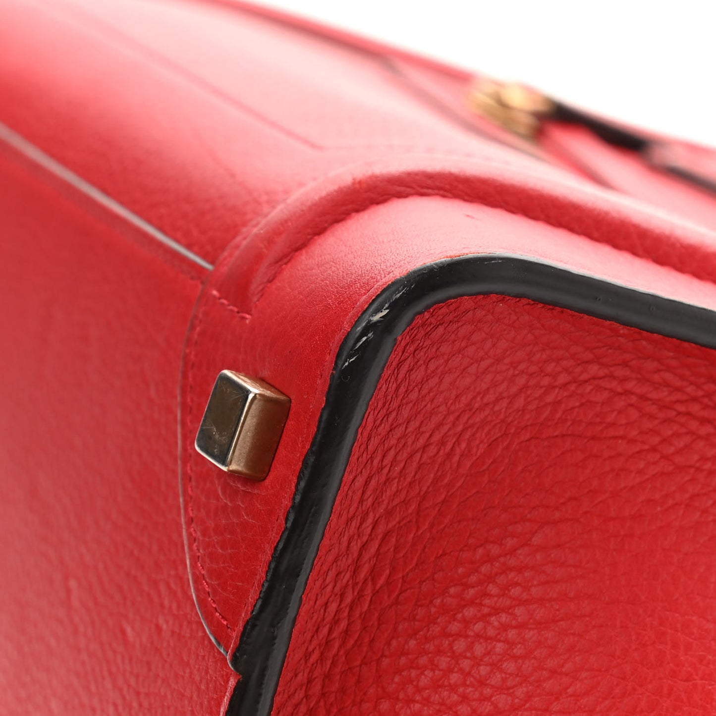 Drummed Calfskin Micro Luggage Red