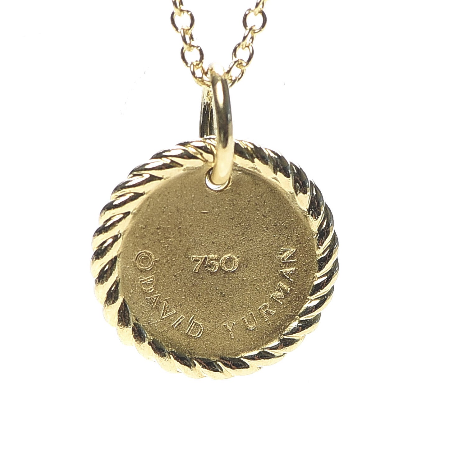 18K Yellow Gold Diamond Cable Collectibles Heart Charm Pendant Necklace