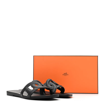 Hermes Rubber Aloha Sandals 39 Black 9 of 9