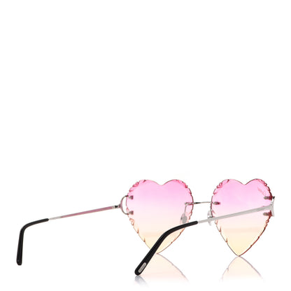 Cartier Metal Rimless Heart Sunglasses CA5F02AE Pink Yellow 4 of 9