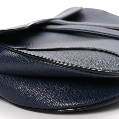Christian Dior Grained Calfskin Saddle Bag Navy 9 of 10