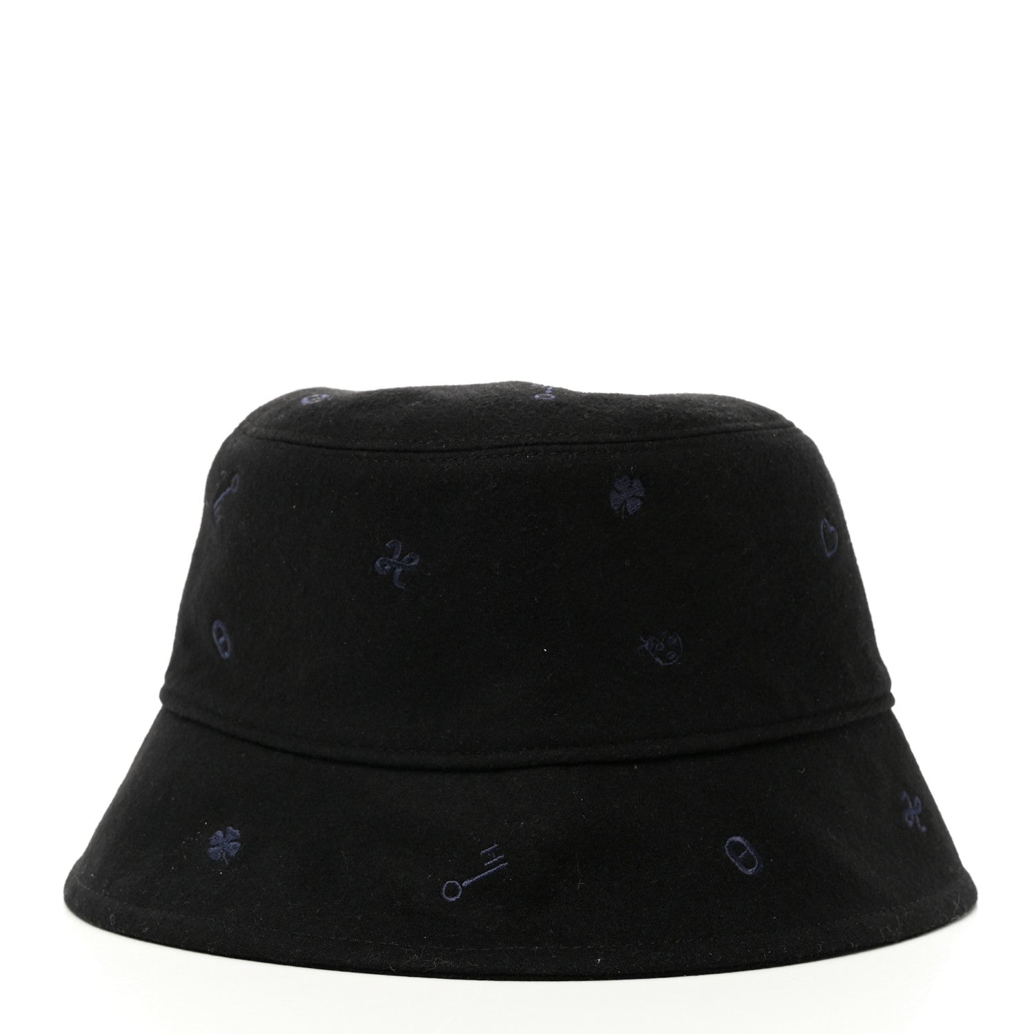 Hermes Cashmere Debbie Charms Bucket Hat 58 Black 4 of 8