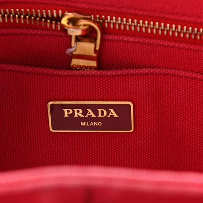 Prada Canapa Small Logo Tote Rosso 5 of 10