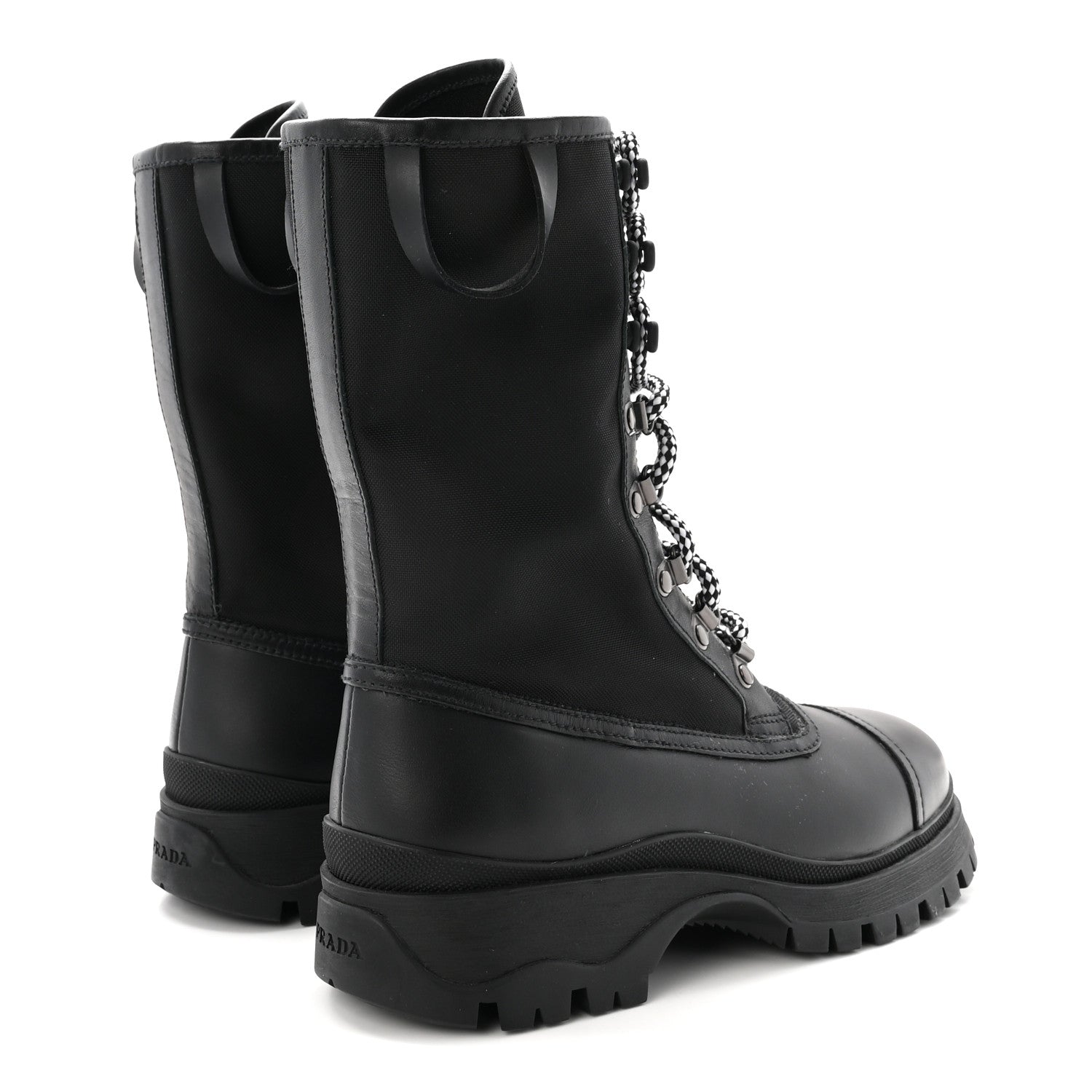 Prada Vitello Montana Neoprene Combat Boots 36 Black 5 of 10