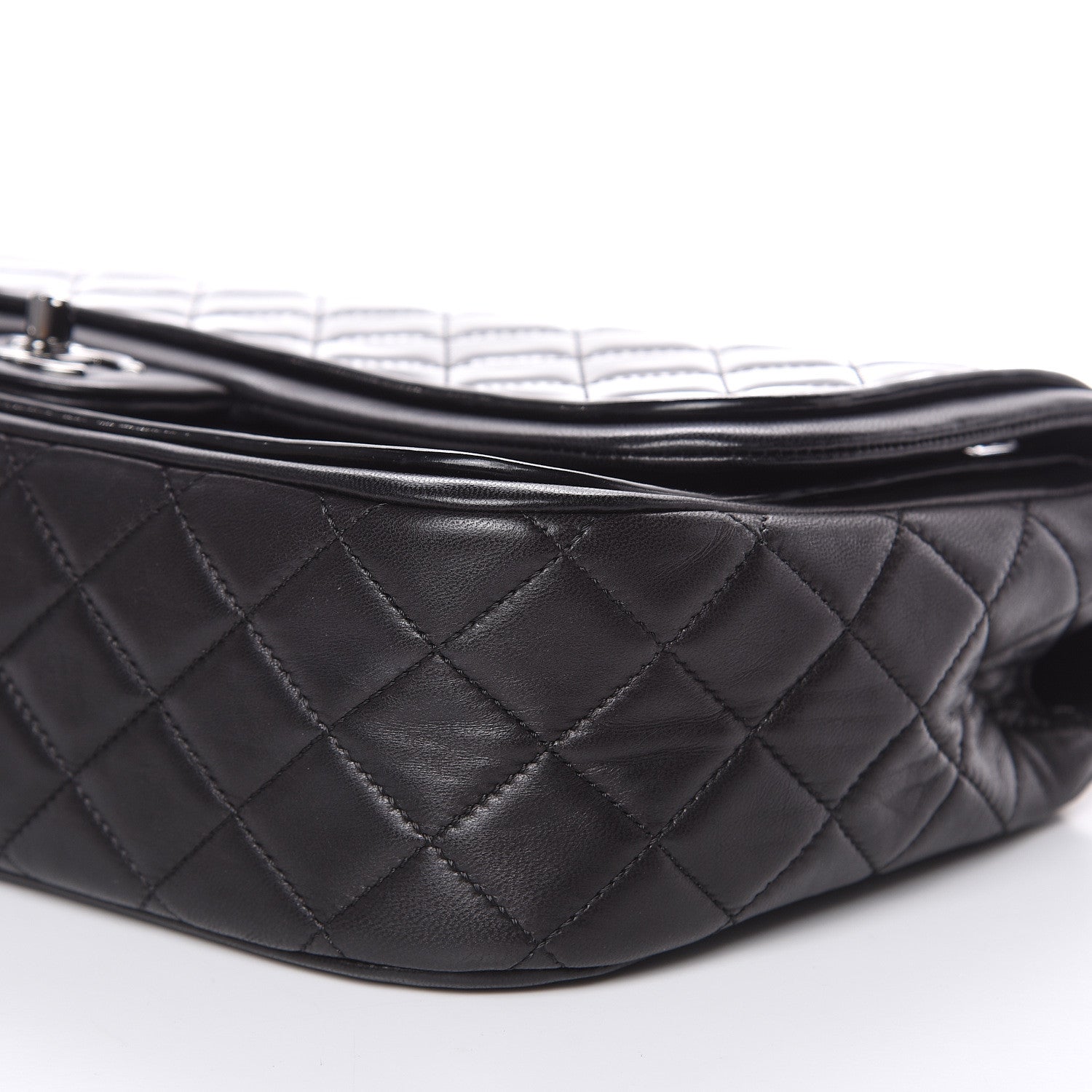 Chanel Patent Quilted Jumbo Classic Twist Flap Bag Black 9 of 10
