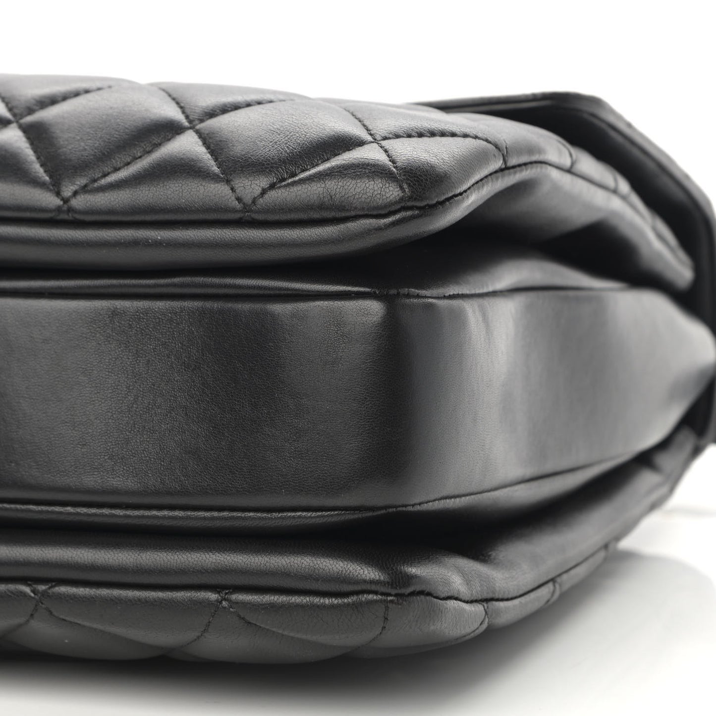 Lambskin Quilted Large Trendy CC Dual Handle Flap Bag Black