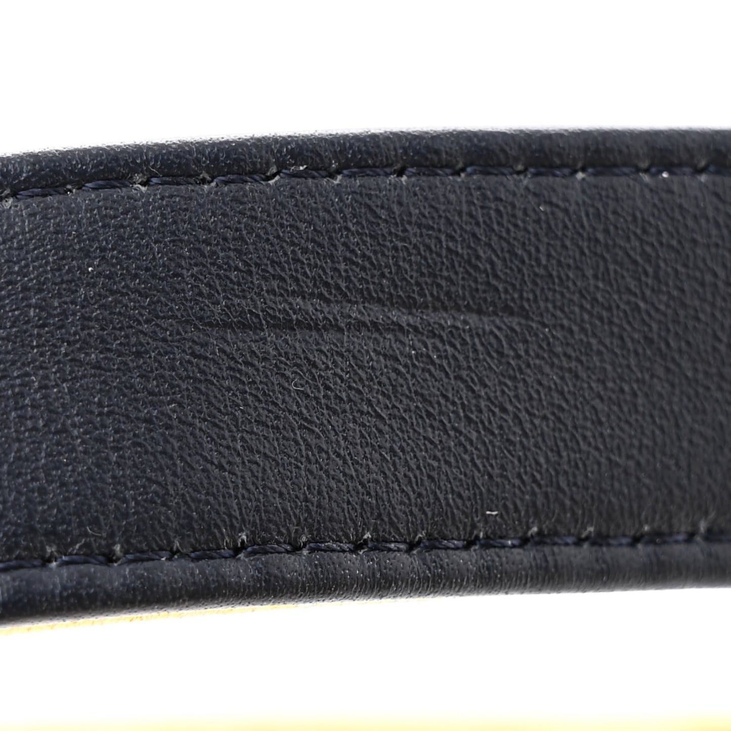 Metallic Lambskin Striped North South Boy Flap Navy Gold