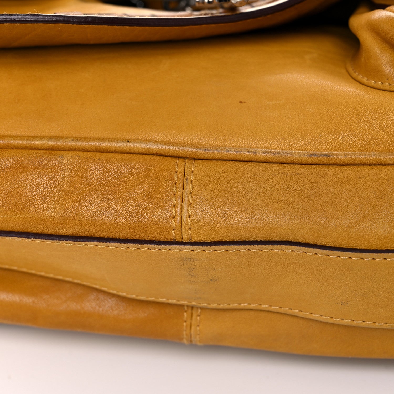 Christian Dior Calfskin Medium Gaucho Double Saddle Bag Yellow 14 of 26