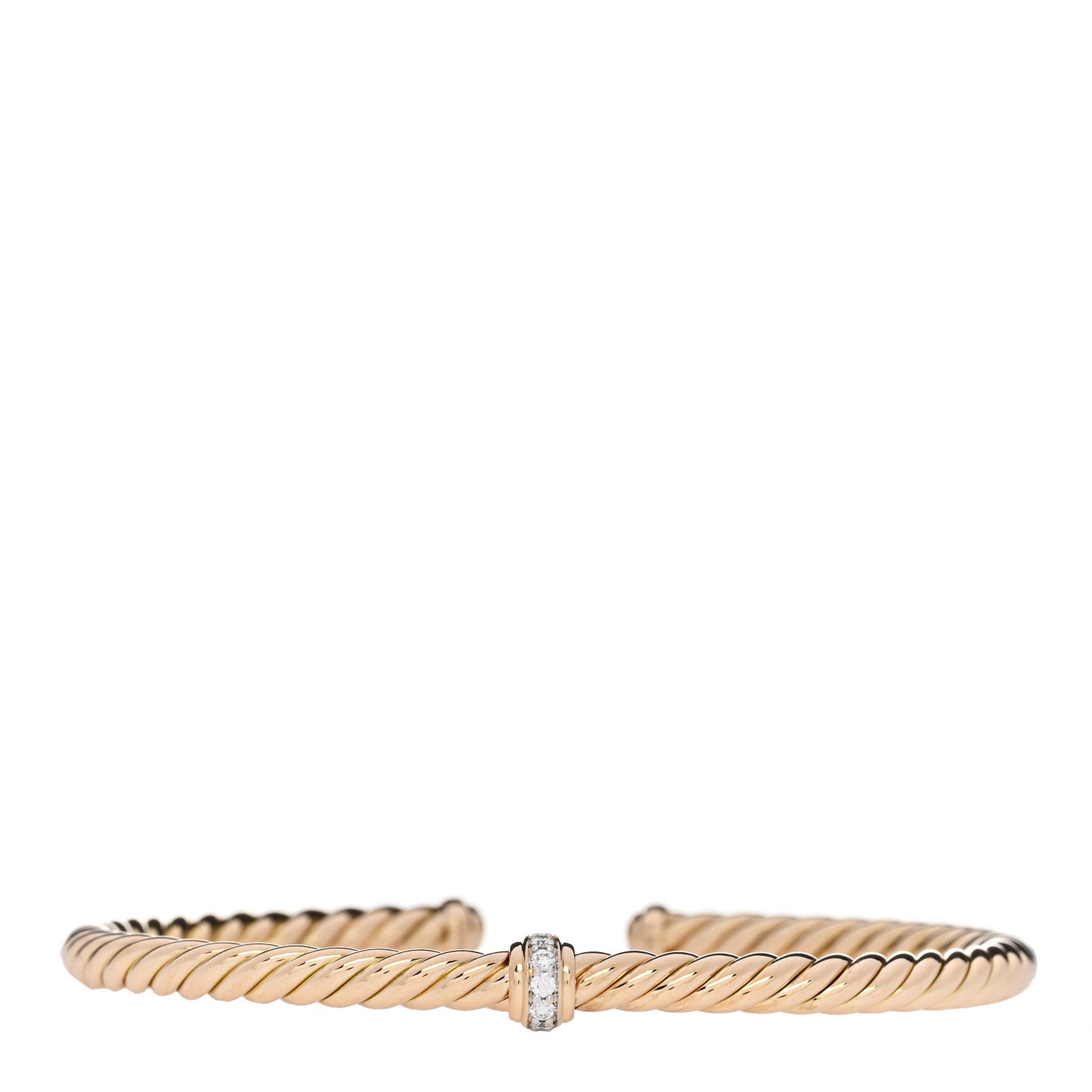 18K Yellow Gold Diamond 4mm Cablespira Flex Station Bracelet